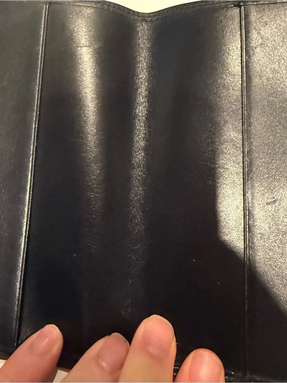 Louis Vuitton Textured Black Leather checkbook cover